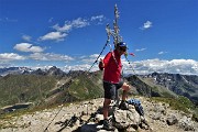 55 In vetta al Corno Stella (2620 m) con vista verso Diavolo e Giganti Orobici